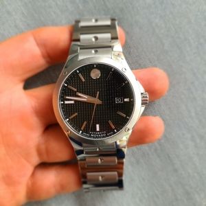 Movado SE Automatic Black Textured Dial Stainless Steel Watch, 41mm - 0607551